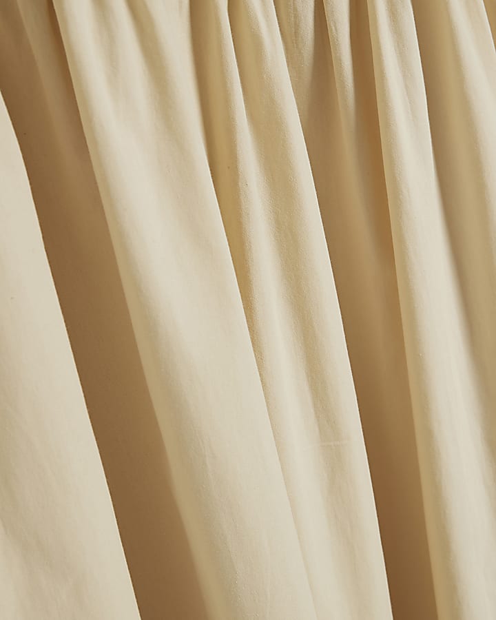 Beige Racer Neck Hybrid Midi Dress