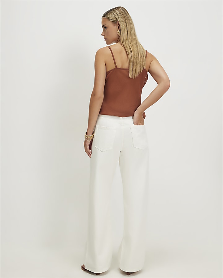 Petite White Relaxed Straight Leg Jeans