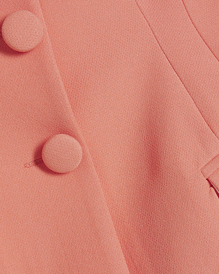 Pink Tailored Button Front Bandeau Top