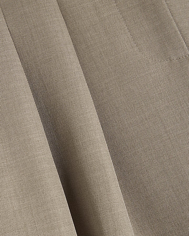 Beige Wide Leg Trousers
