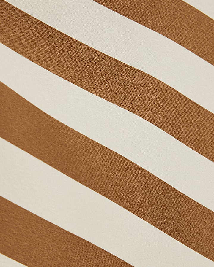 Cream Stripe Asymmetric Top