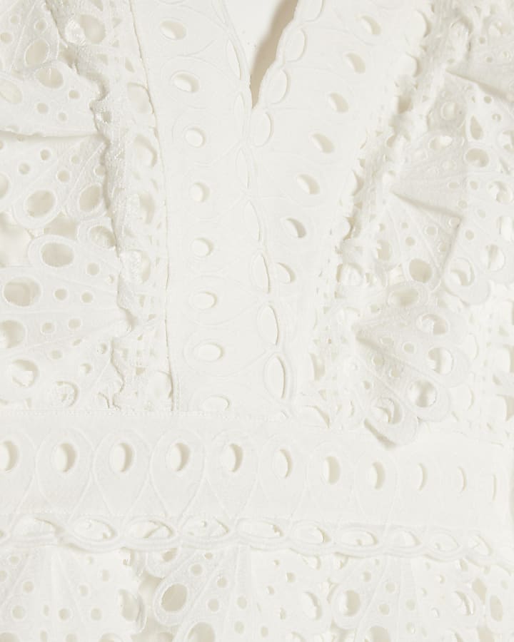 White Broderie Mini Dress