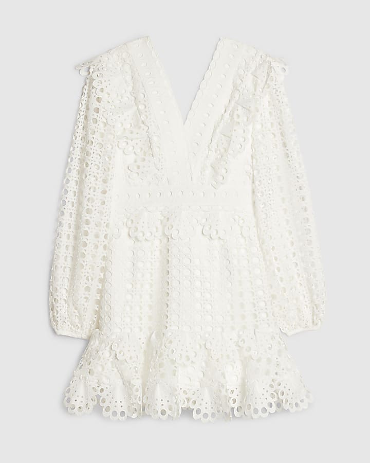 White Broderie Mini Dress
