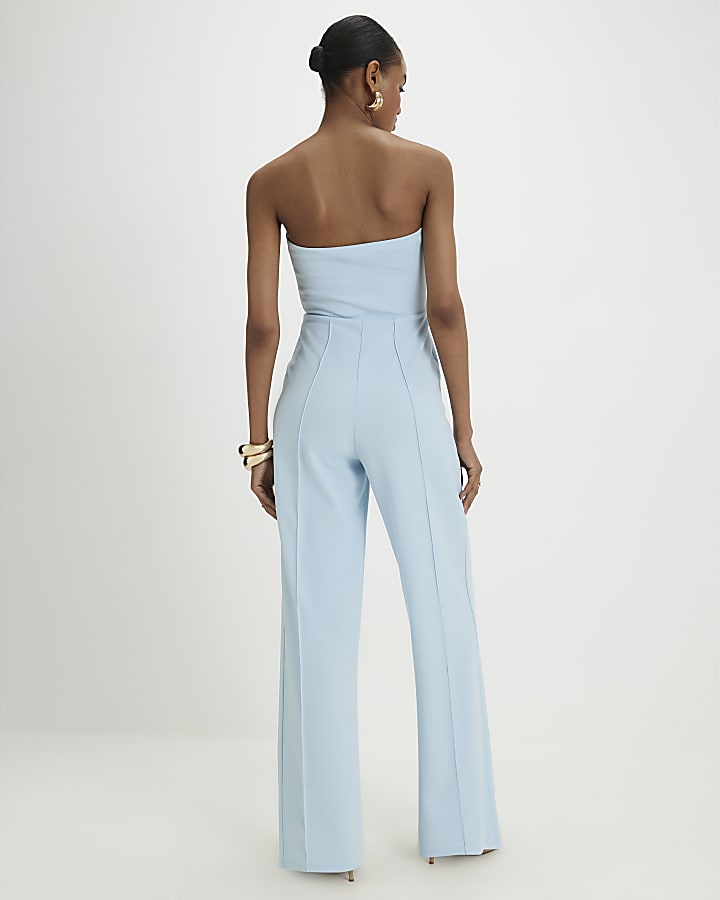 Blue Bandeau Jumpsuit