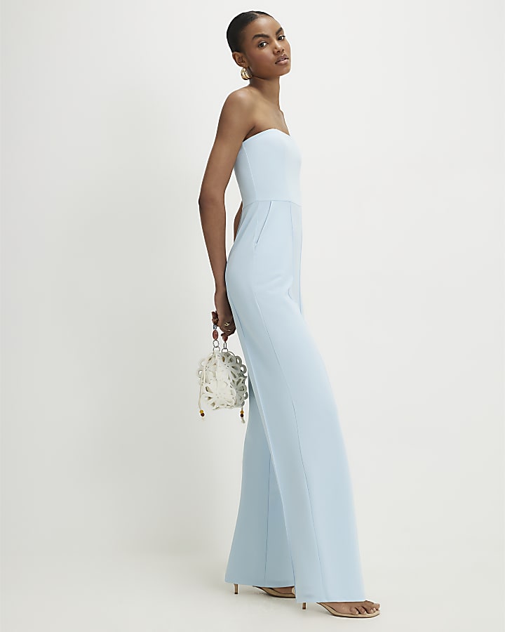 Blue Bandeau Jumpsuit