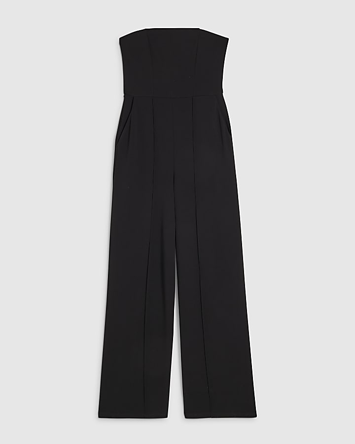 Black Sleeveless Bandeau Jumpsuit