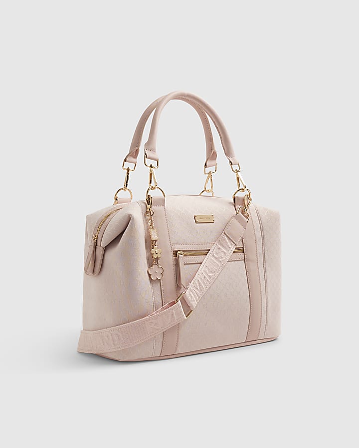 Pink Charm Jacquard Holdall Bag