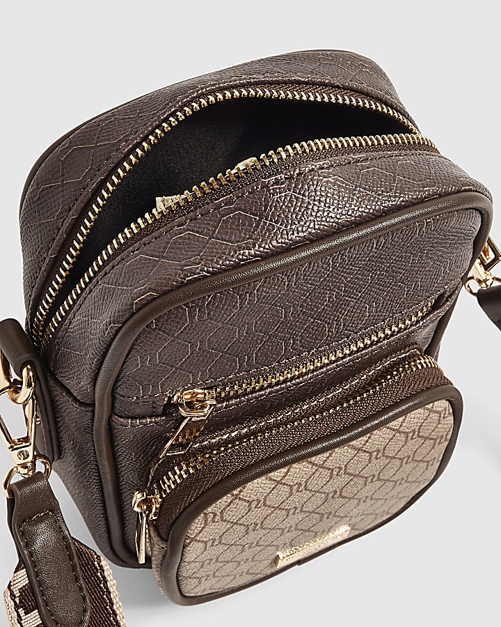 Brown Monogram Webbing Strap Crossbody Bag