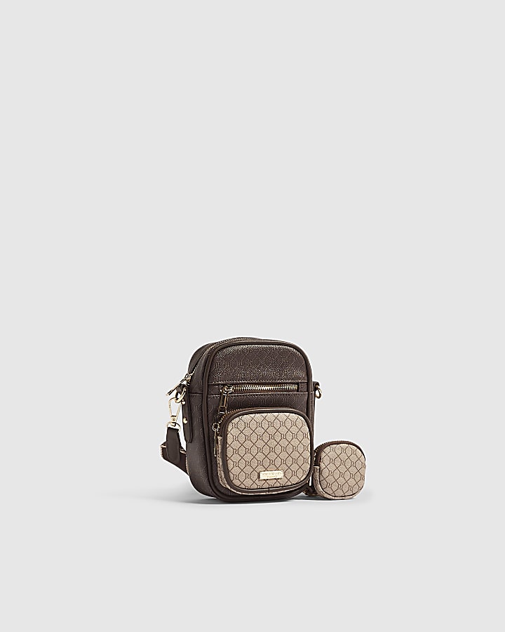 Brown Monogram Webbing Strap Crossbody Bag