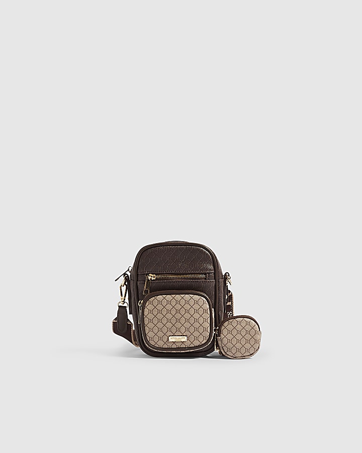 Brown Monogram Webbing Strap Crossbody Bag