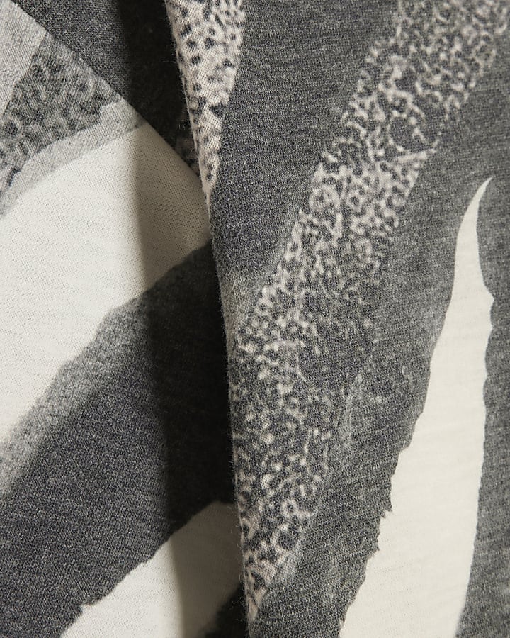 Grey Zebra Print Boxy T-shirt