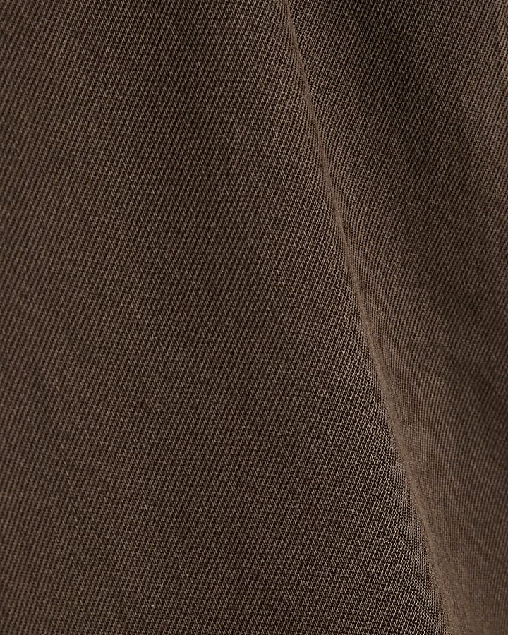 Brown High Waisted Relaxed Straight Leg Jeans