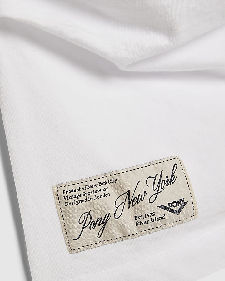 White Pony Ruched Side T-Shirt