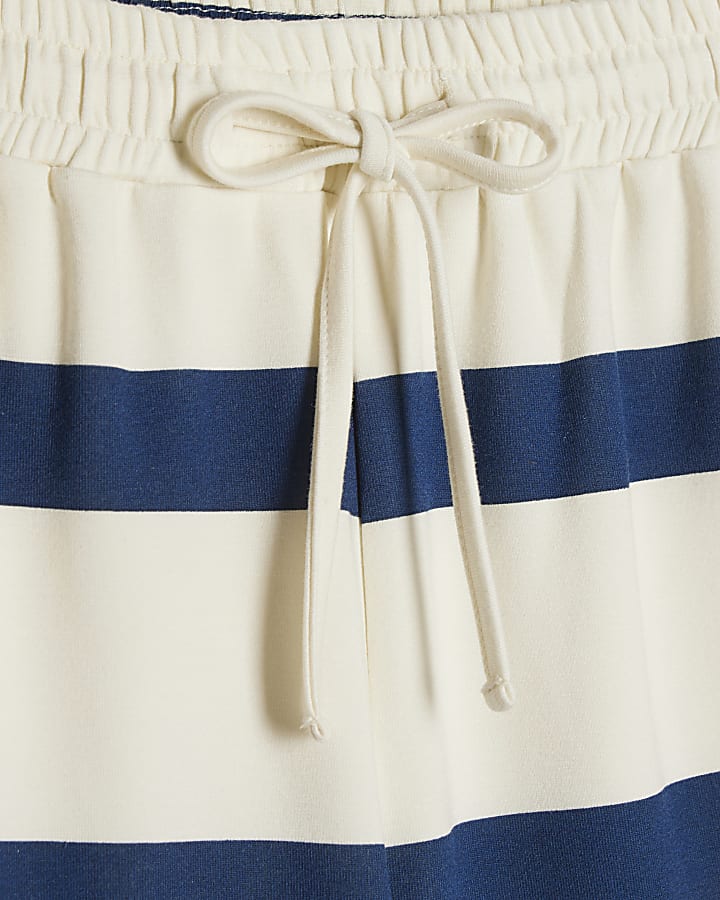 Navy Stripe Pull On Shorts