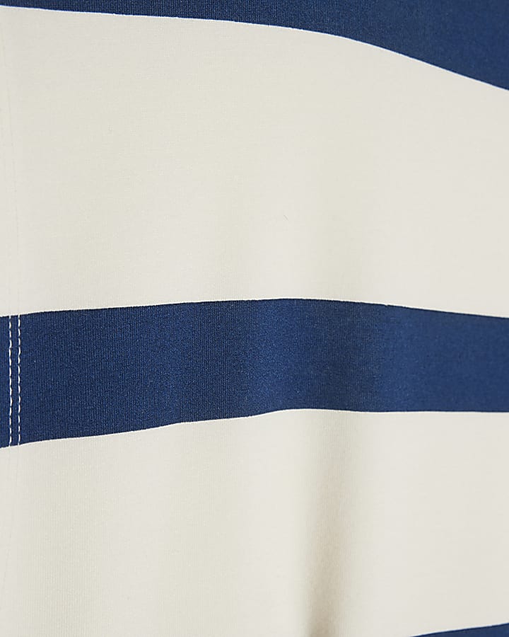 Navy Stripe Grown On Neck Sleeveless Top