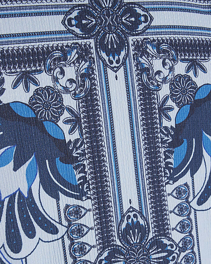 Blue Tile Print Textured Baby T-shirt