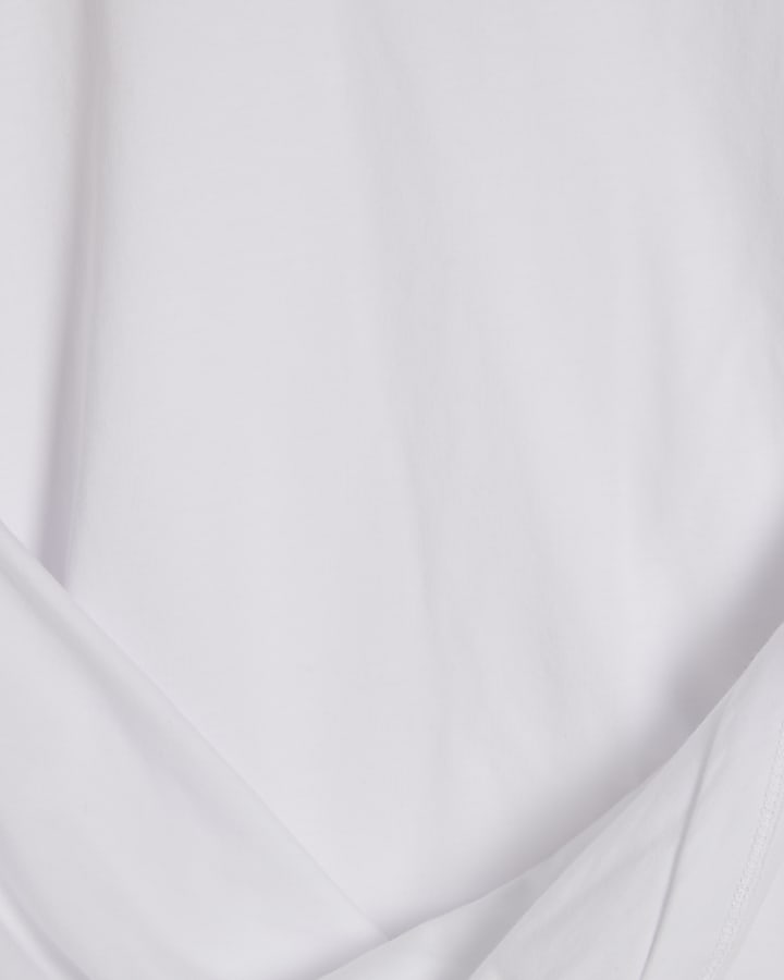 White Sleeveless Asymmetric Longline Top