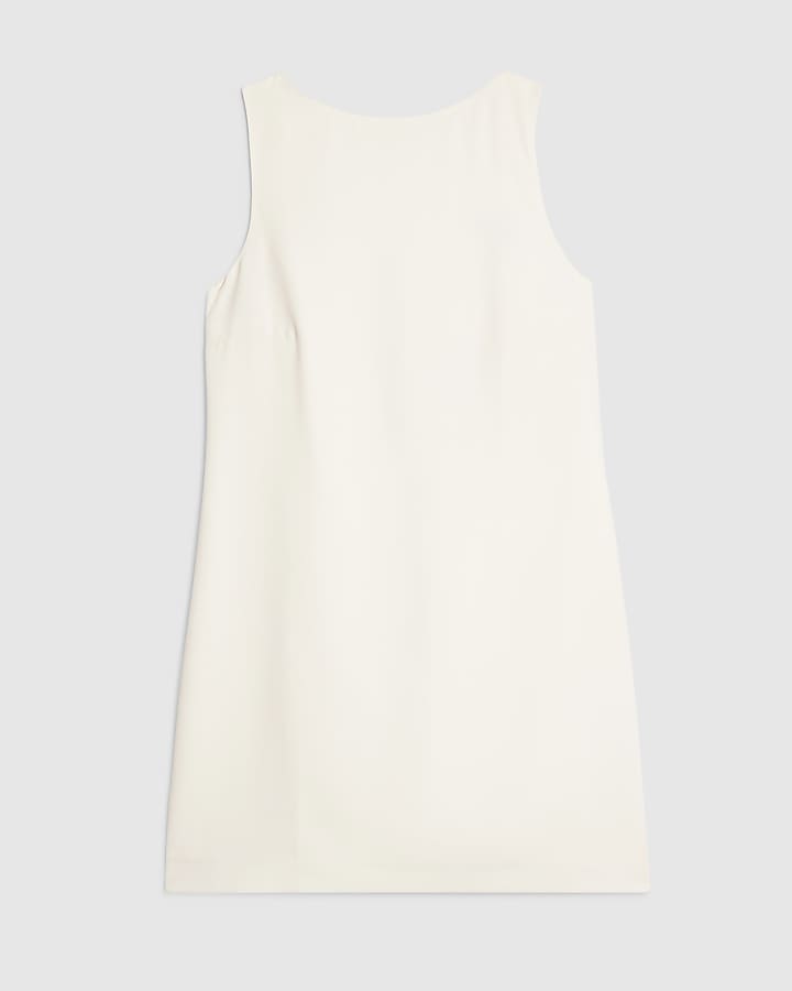 White Premium Bow Back Mini Dress