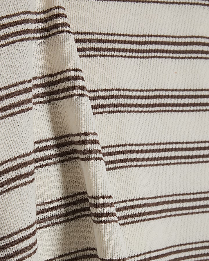 Cream Stripe Tie Top
