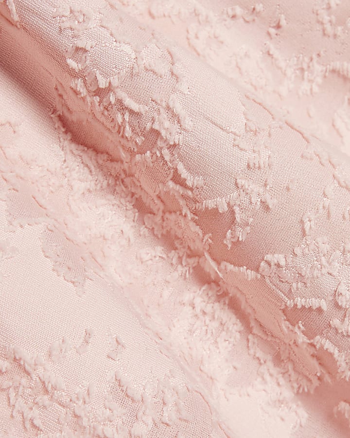 Pink Burnout Puff Sleeve Top