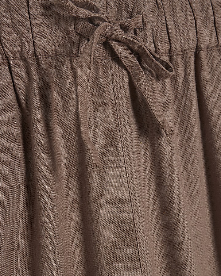 Petite Beige Linen Blend Tapered Trousers