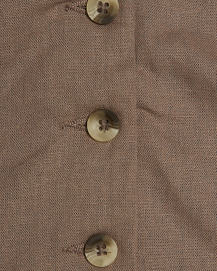Petite Beige Linen Blend Waistcoat