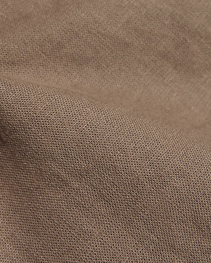 Beige Linen Blend Skort