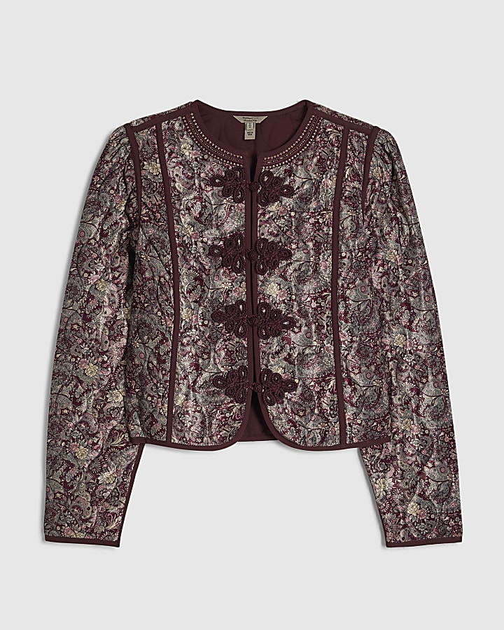 Red Quilted Paisley Drummer Jacket