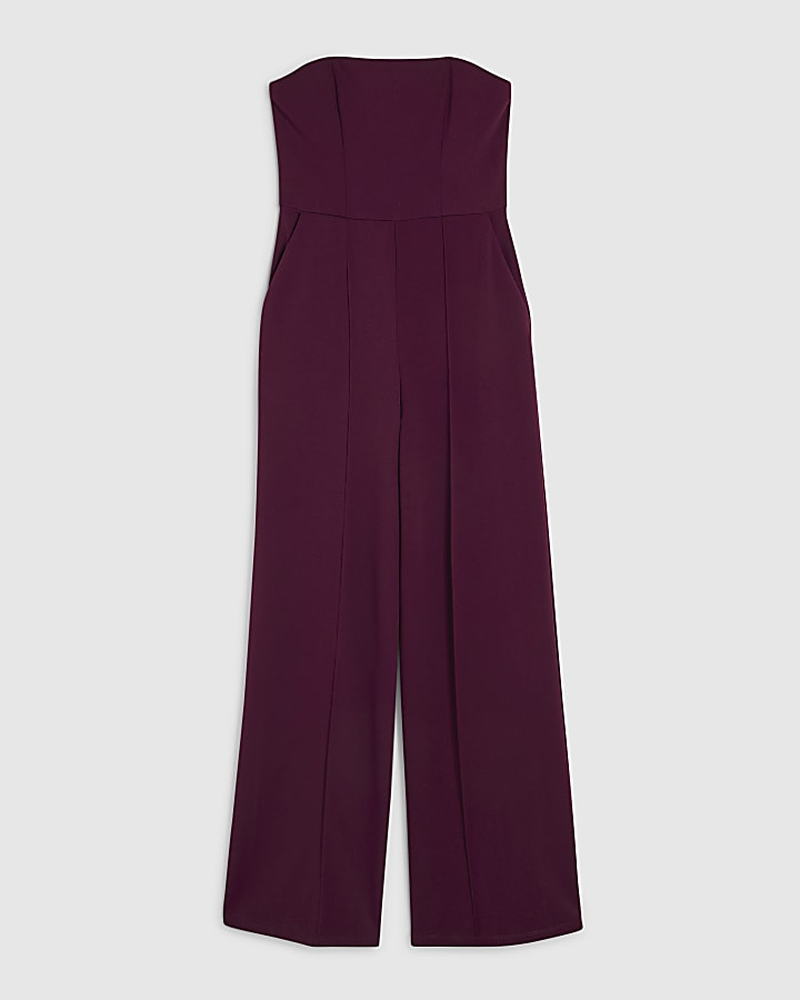 Purple Sleeveless Bandeau Jumpsuit