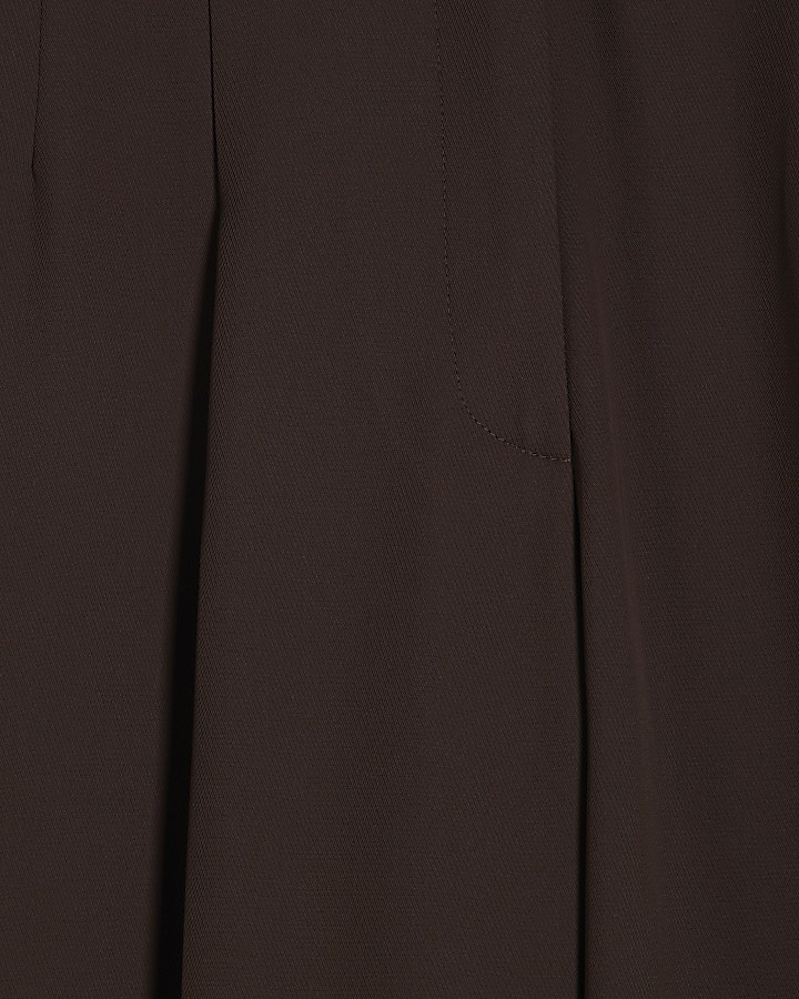 Brown Drapey Barrel Leg Trousers