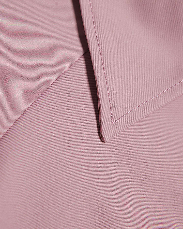 Pink Drop Hem Drawstring Jacket