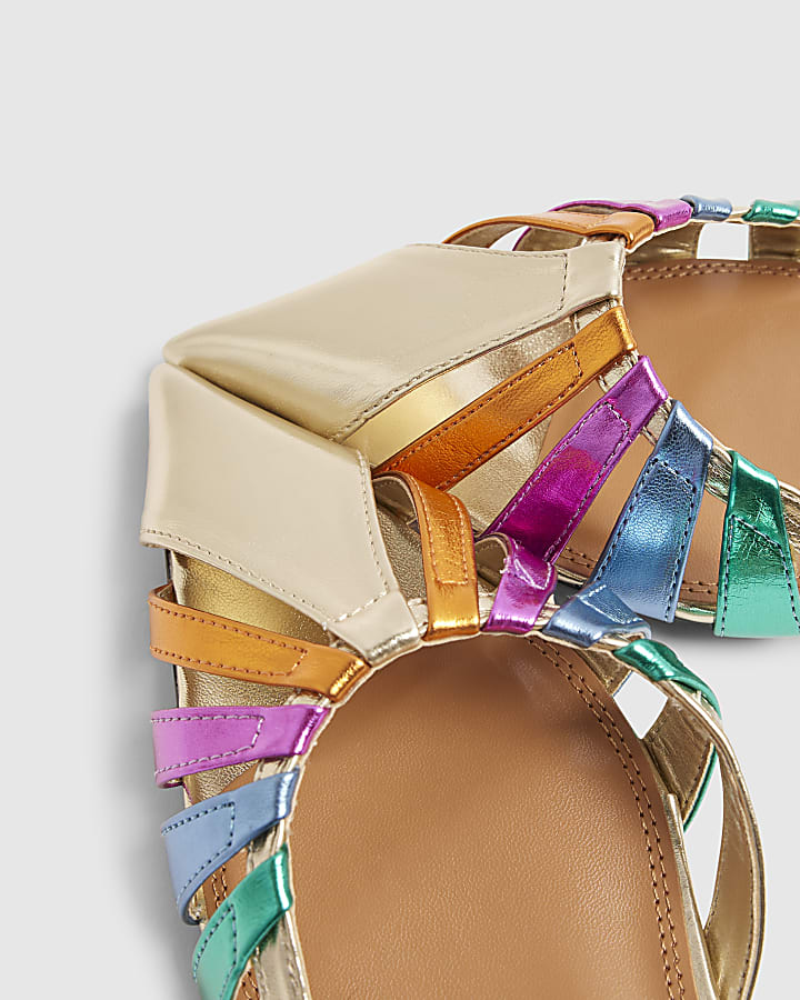 Gold Metallic Pointed Toe Flat Shoes