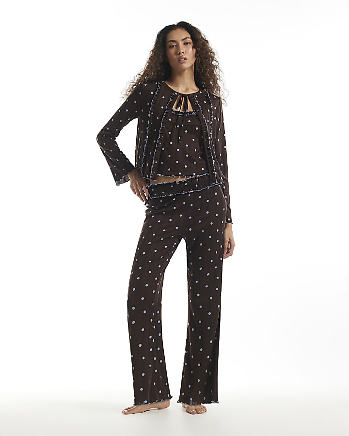Brown Polka Dot 3 Piece Set
