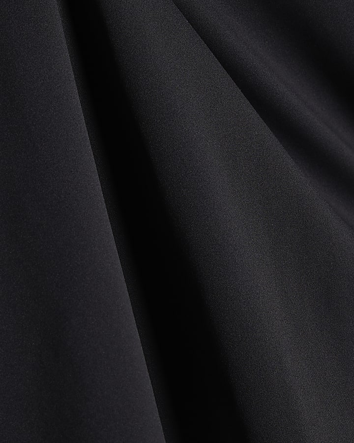 Black Long Sleeve Funnel Neck Top