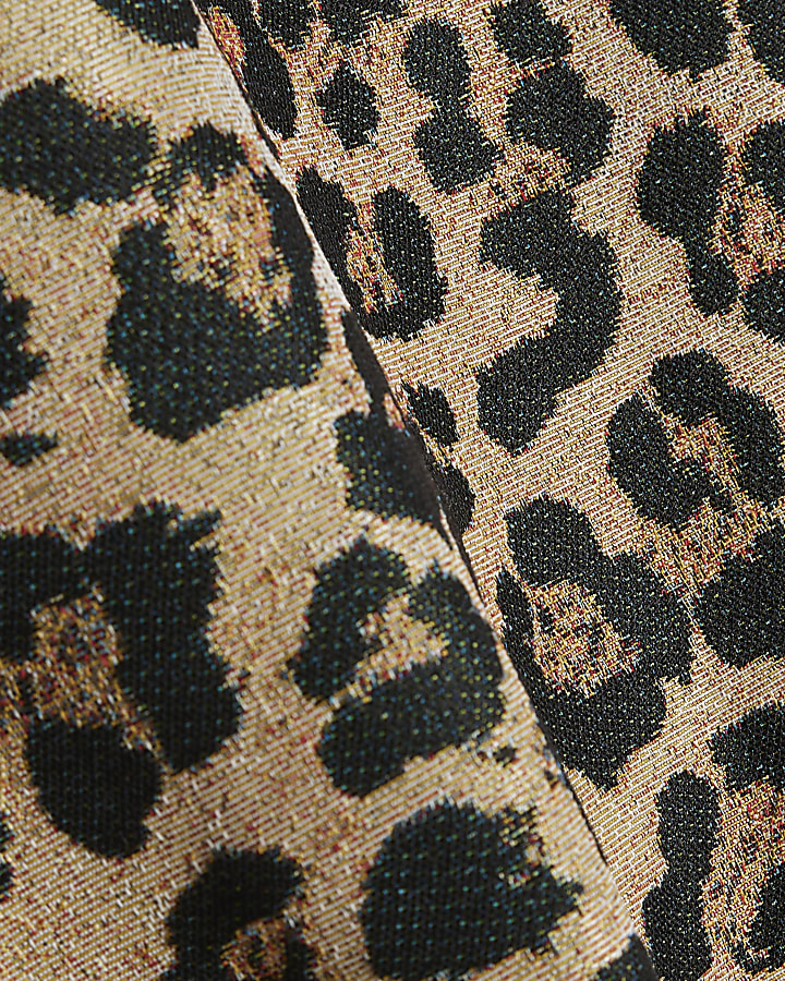 Petite Brown Leopard Mini Skirt