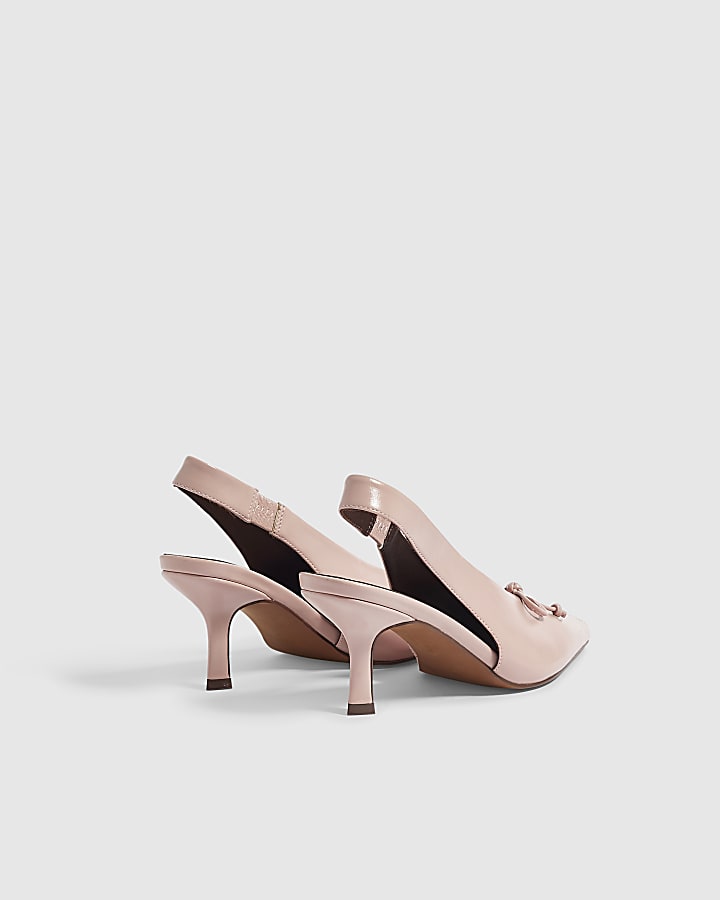 Pink Bow Slingback Court Heels