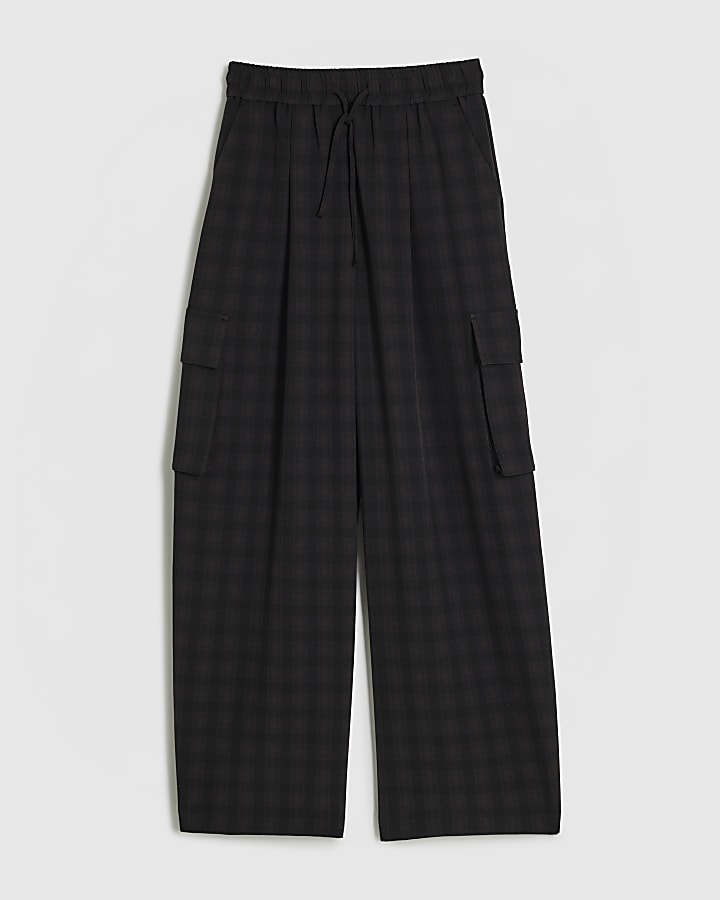Blue Check Cargo Smart Joggers