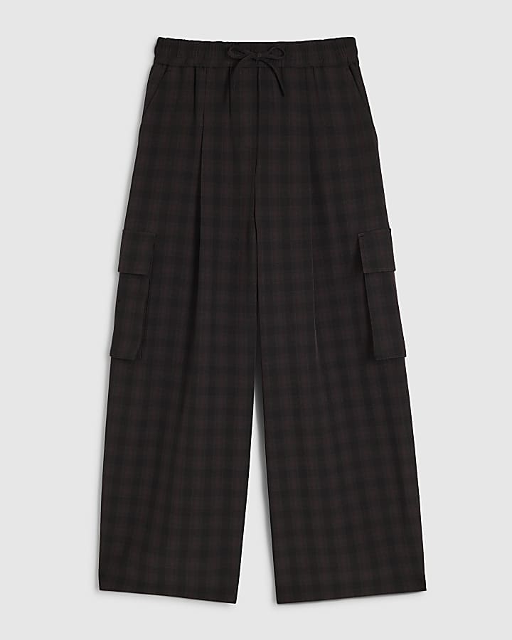 Petite Blue Check Smart Joggers