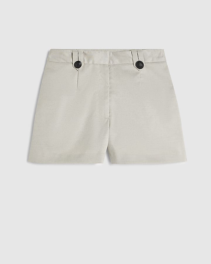 Petite Beige Military Style Shorts