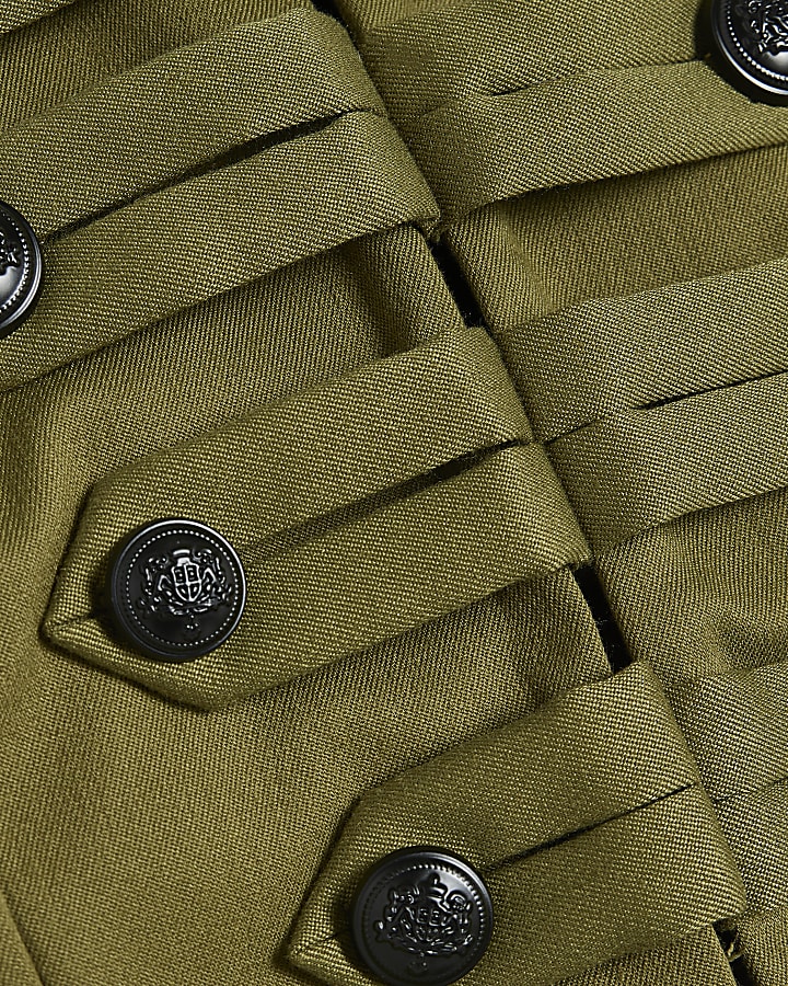 Petite Khaki Military Jacket