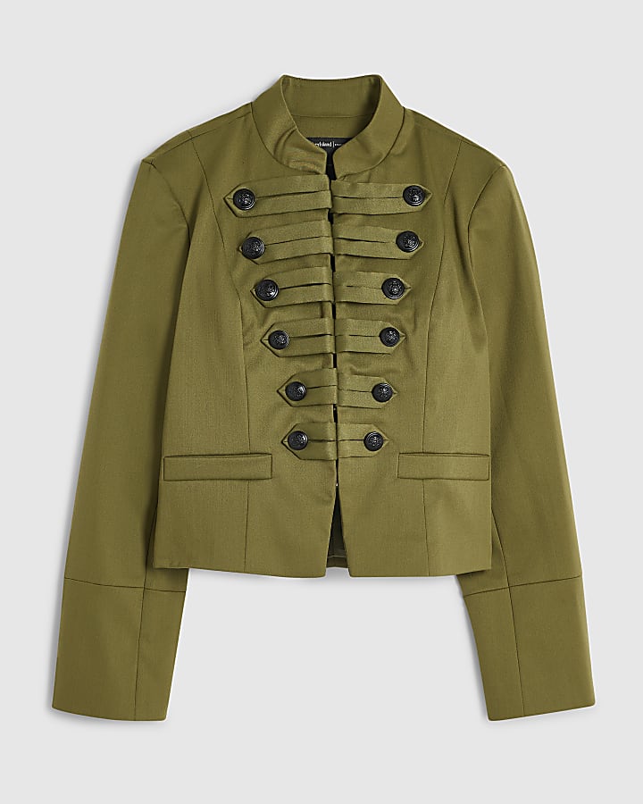 Petite Khaki Military Jacket