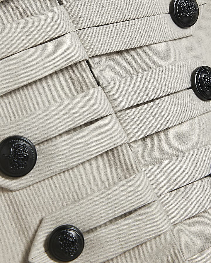 Petite Beige Military Jacket
