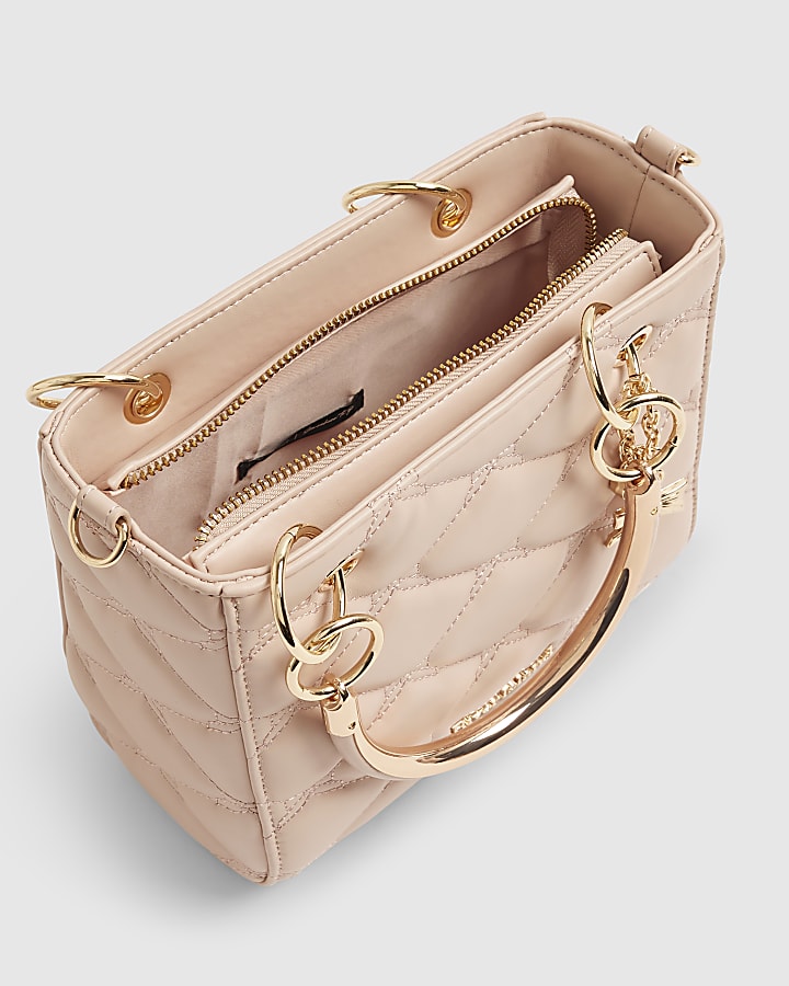 Pink Bow Quilted Tote Bag