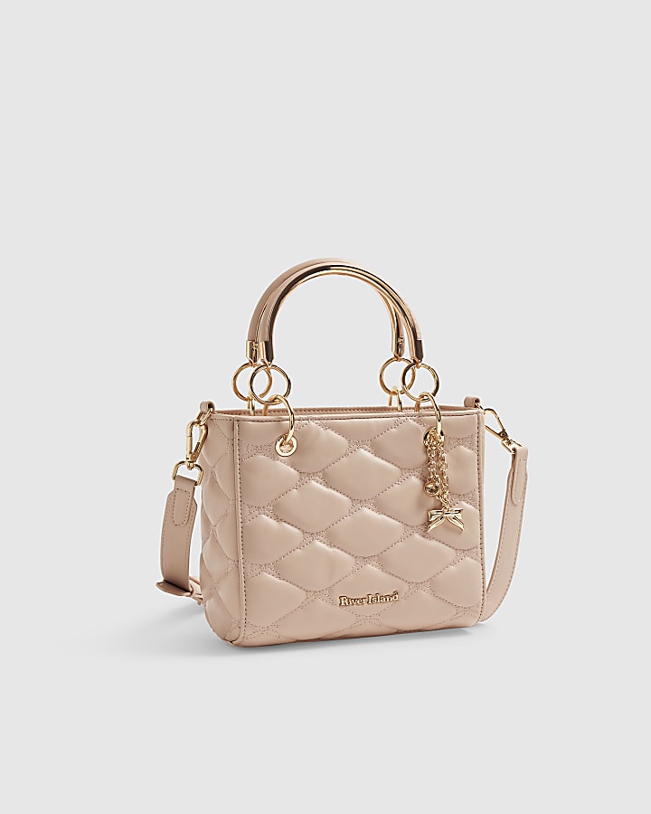 Pink Bow Quilted Tote Bag