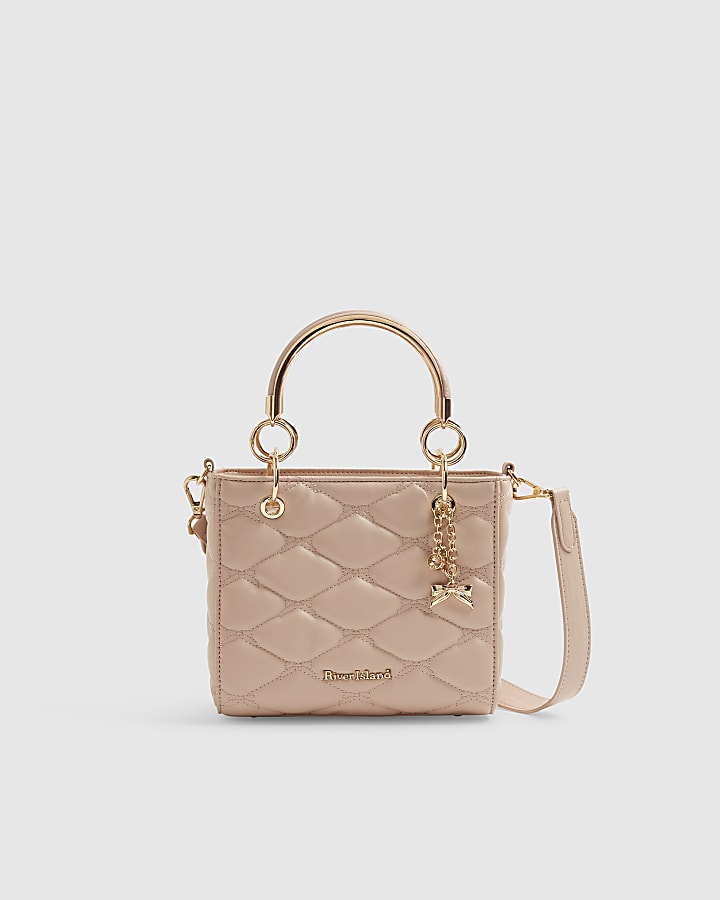 Pink Bow Quilted Tote Bag