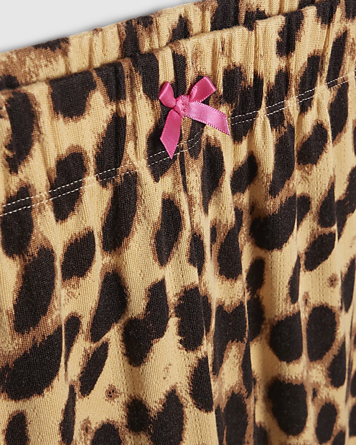 Black Brushed Leopard Print Pyjama Set