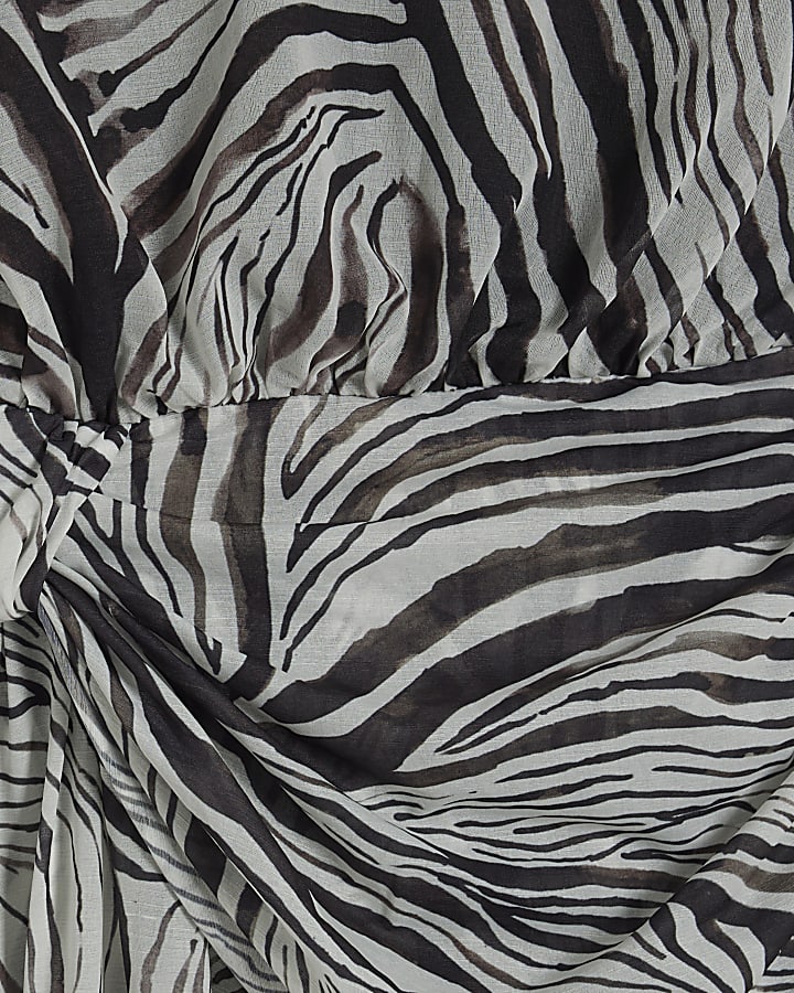 White Zebra Halter Neck Jumpsuit
