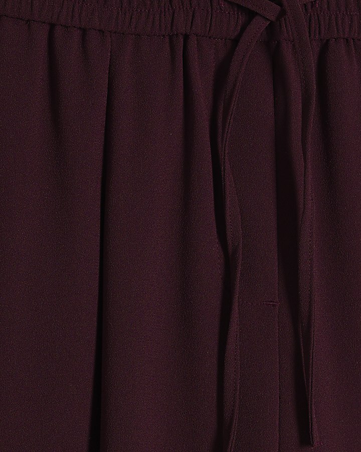 Red Utility Barrel Leg Trousers