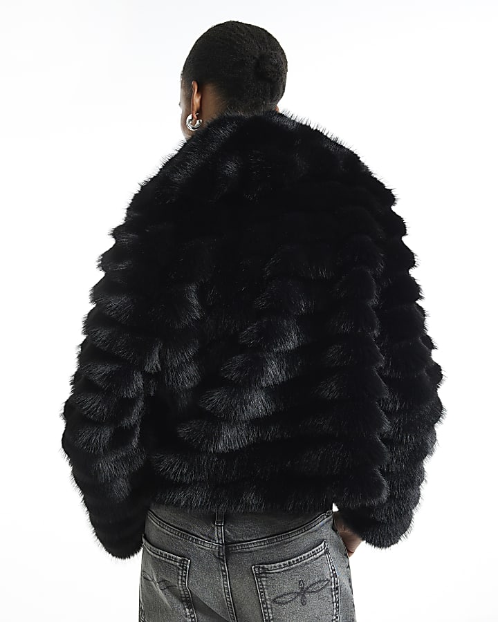 Black Short Faux Fur Coat