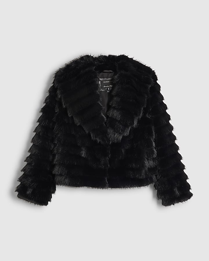 Black Short Faux Fur Coat